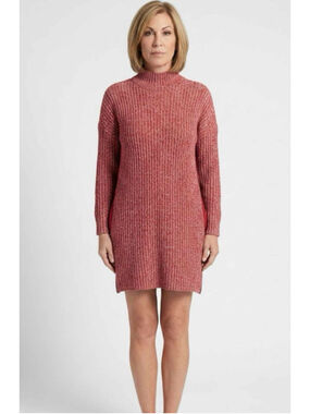 Jil Sander Navy color block ribbed knit sweater dress extra small